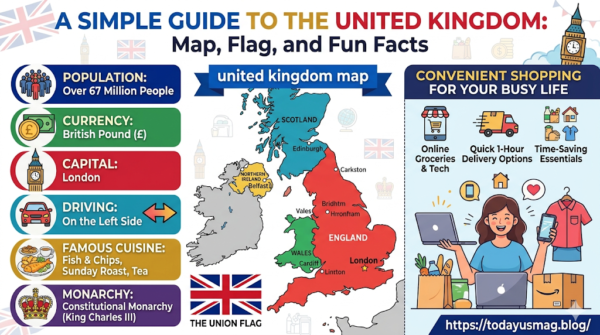 A Simple Guide to the United Kingdom: Map, Flag, and Fun Facts